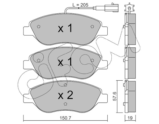 Комплект тормозных колодок, дисковый тормоз   822-577-0   CIFAM