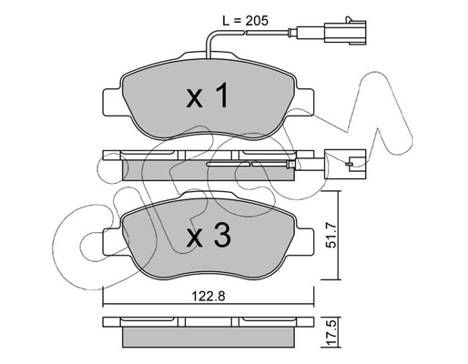 Комплект тормозных колодок, дисковый тормоз   822-638-1   CIFAM