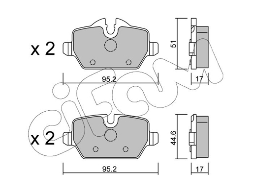 Комплект тормозных колодок, дисковый тормоз   822-641-0   CIFAM