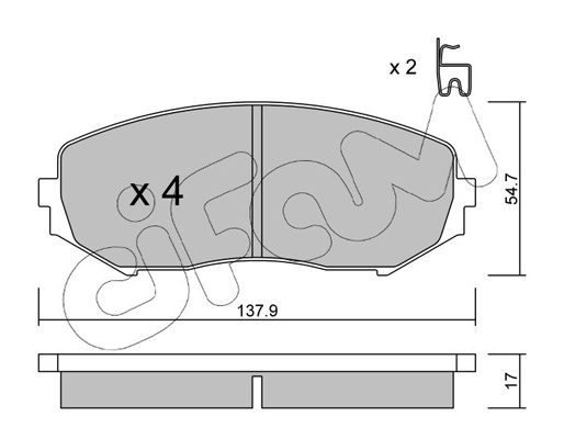 Комплект тормозных колодок, дисковый тормоз   822-766-0   CIFAM