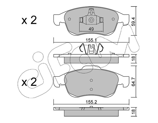 Комплект тормозных колодок, дисковый тормоз   822-817-0   CIFAM