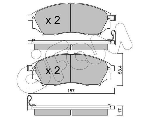 Комплект тормозных колодок, дисковый тормоз   822-819-0   CIFAM