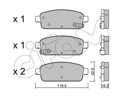Комплект тормозных колодок, дисковый тормоз   822-840-0   CIFAM