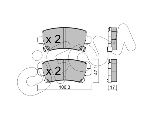 Комплект тормозных колодок, дисковый тормоз   822-844-0   CIFAM