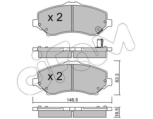 Комплект тормозных колодок, дисковый тормоз   822-862-1   CIFAM