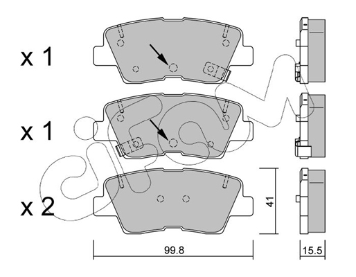 Комплект тормозных колодок, дисковый тормоз   822-886-1   CIFAM