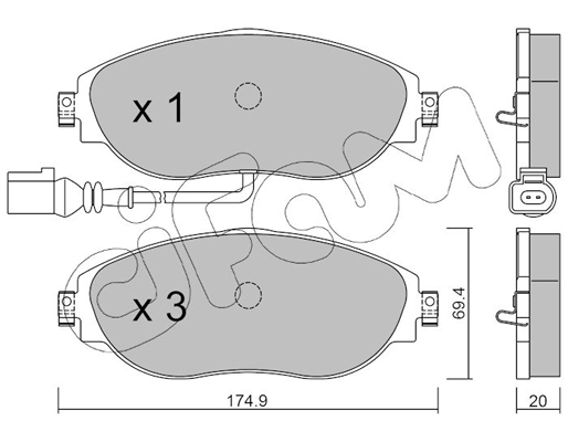 Комплект тормозных колодок, дисковый тормоз   822-952-0   CIFAM