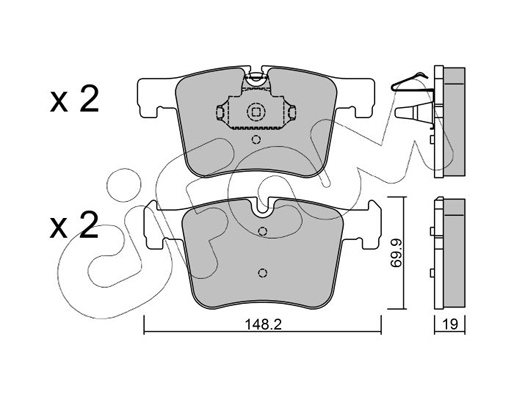 Комплект тормозных колодок, дисковый тормоз   822-961-0   CIFAM