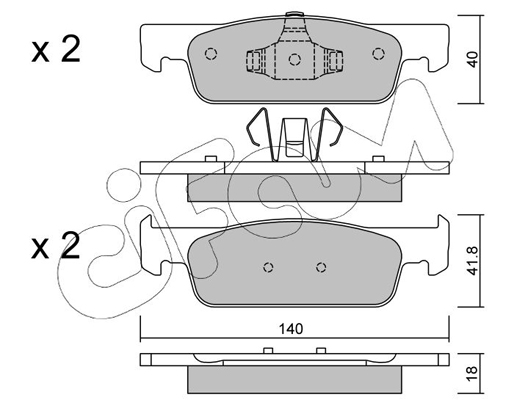 Комплект тормозных колодок, дисковый тормоз   822-975-0   CIFAM