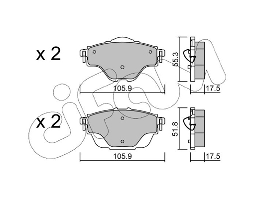 Комплект тормозных колодок, дисковый тормоз   822-988-0   CIFAM