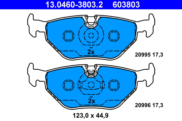Комплект тормозных колодок, дисковый тормоз   13.0460-3803.2   ATE