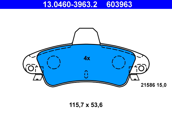 Комплект тормозных колодок, дисковый тормоз   13.0460-3963.2   ATE