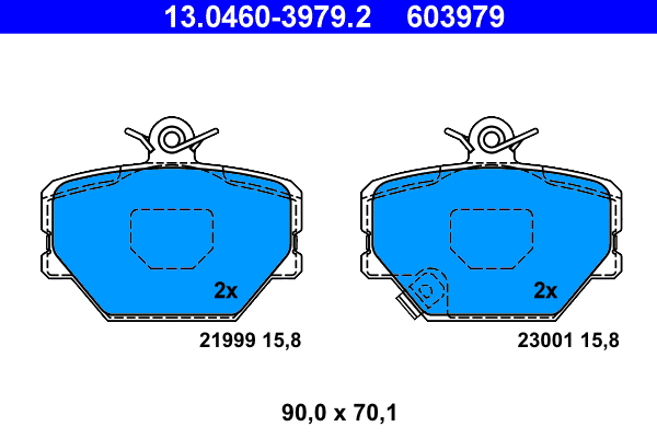 Комплект тормозных колодок, дисковый тормоз   13.0460-3979.2   ATE