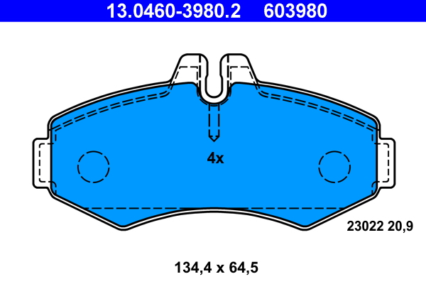 Комплект тормозных колодок, дисковый тормоз   13.0460-3980.2   ATE