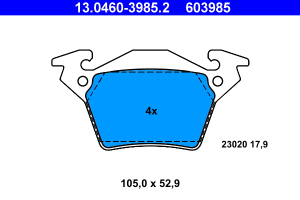 Комплект тормозных колодок, дисковый тормоз   13.0460-3985.2   ATE