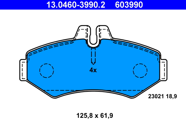 Комплект тормозных колодок, дисковый тормоз   13.0460-3990.2   ATE