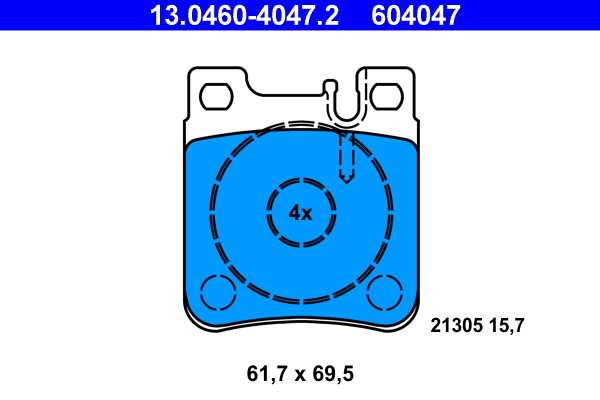 Комплект тормозных колодок, дисковый тормоз   13.0460-4047.2   ATE