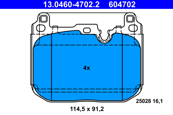 Комплект тормозных колодок, дисковый тормоз   13.0460-4702.2   ATE