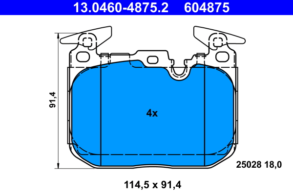 Комплект тормозных колодок, дисковый тормоз   13.0460-4875.2   ATE