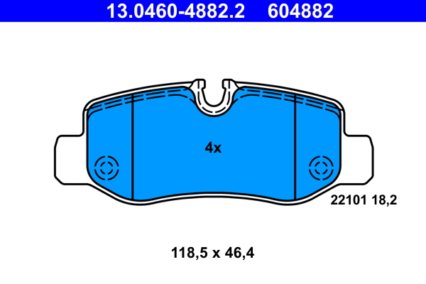 Комплект тормозных колодок, дисковый тормоз   13.0460-4882.2   ATE