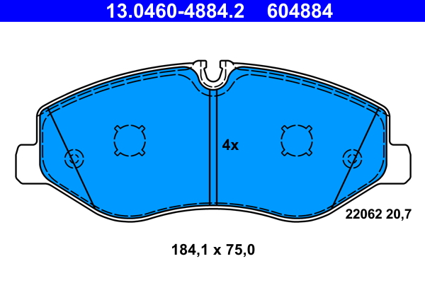 Комплект тормозных колодок, дисковый тормоз   13.0460-4884.2   ATE