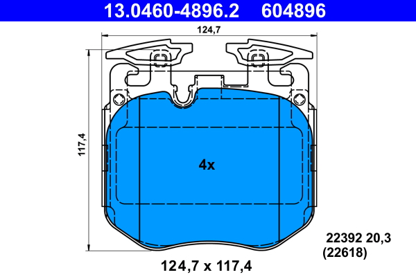 Комплект тормозных колодок, дисковый тормоз   13.0460-4896.2   ATE