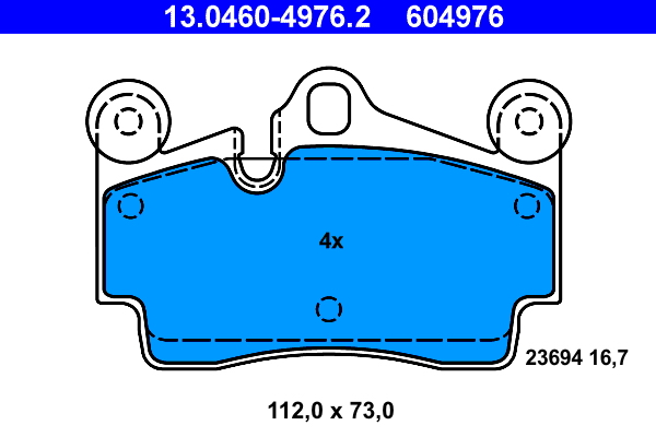 Комплект тормозных колодок, дисковый тормоз   13.0460-4976.2   ATE