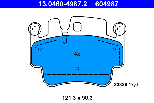 Комплект тормозных колодок, дисковый тормоз   13.0460-4987.2   ATE