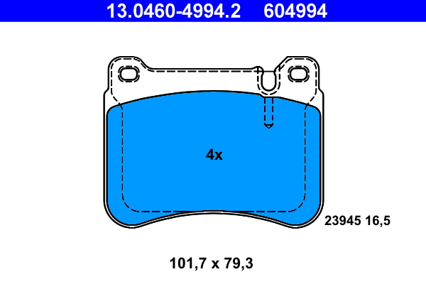 Комплект тормозных колодок, дисковый тормоз   13.0460-4994.2   ATE