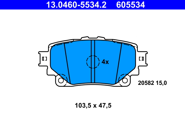 Комплект тормозных колодок, дисковый тормоз   13.0460-5534.2   ATE