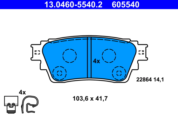 Комплект тормозных колодок, дисковый тормоз   13.0460-5540.2   ATE