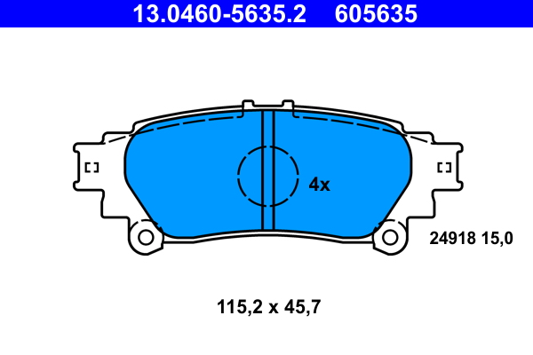 Комплект тормозных колодок, дисковый тормоз   13.0460-5635.2   ATE