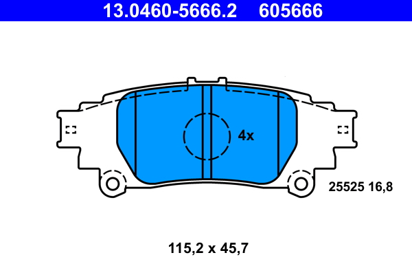 Комплект тормозных колодок, дисковый тормоз   13.0460-5666.2   ATE