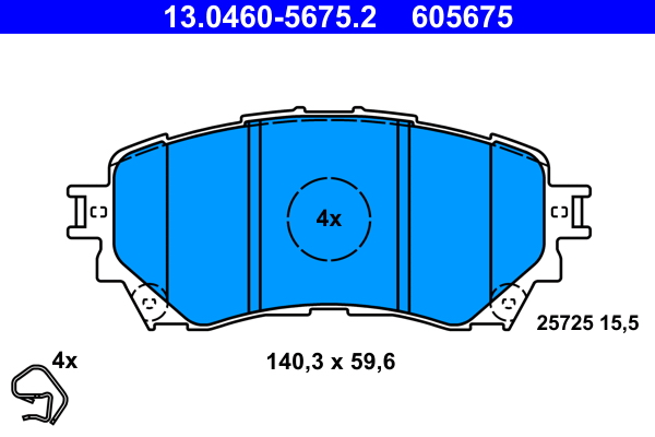Комплект тормозных колодок, дисковый тормоз   13.0460-5675.2   ATE