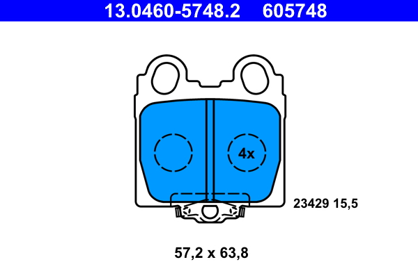 Комплект тормозных колодок, дисковый тормоз   13.0460-5748.2   ATE