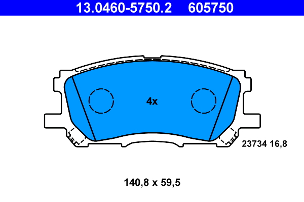 Комплект тормозных колодок, дисковый тормоз   13.0460-5750.2   ATE