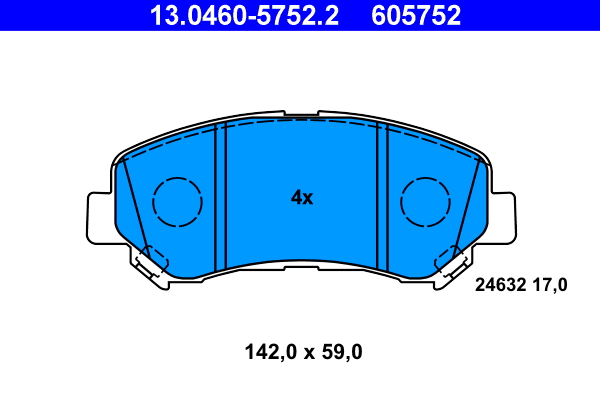 Комплект тормозных колодок, дисковый тормоз   13.0460-5752.2   ATE