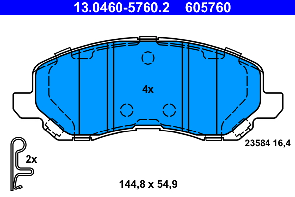 Комплект тормозных колодок, дисковый тормоз   13.0460-5760.2   ATE