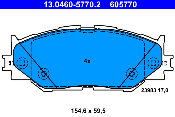 Комплект тормозных колодок, дисковый тормоз   13.0460-5770.2   ATE