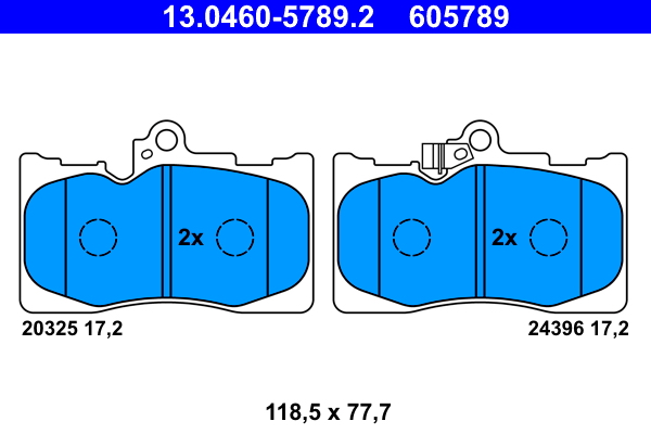 Комплект тормозных колодок, дисковый тормоз   13.0460-5789.2   ATE