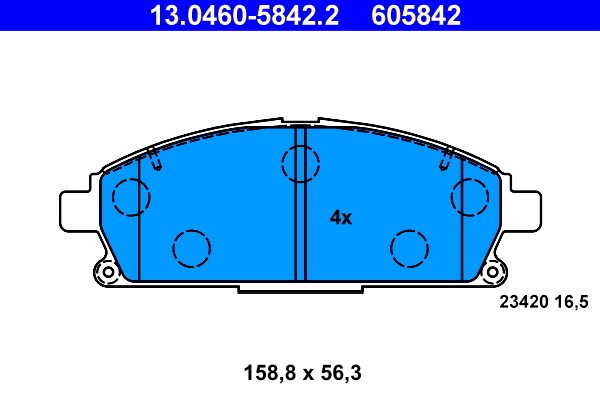 Комплект гальмівних накладок, дискове гальмо   13.0460-5842.2   ATE