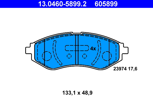 Комплект тормозных колодок, дисковый тормоз   13.0460-5899.2   ATE