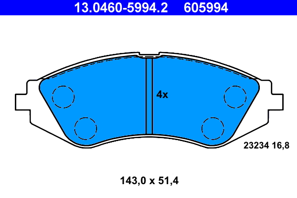 Комплект тормозных колодок, дисковый тормоз   13.0460-5994.2   ATE