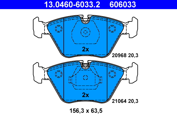 Комплект тормозных колодок, дисковый тормоз   13.0460-6033.2   ATE