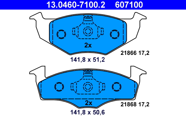 Комплект тормозных колодок, дисковый тормоз   13.0460-7100.2   ATE