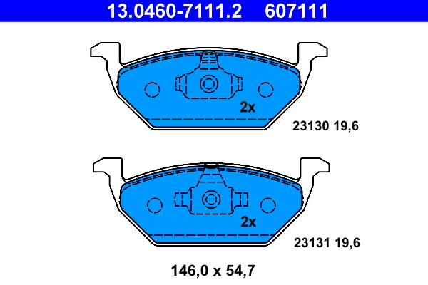 Комплект тормозных колодок, дисковый тормоз   13.0460-7111.2   ATE