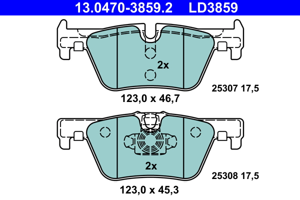 Комплект тормозных колодок, дисковый тормоз   13.0470-3859.2   ATE