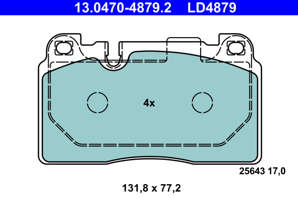Комплект тормозных колодок, дисковый тормоз   13.0470-4879.2   ATE
