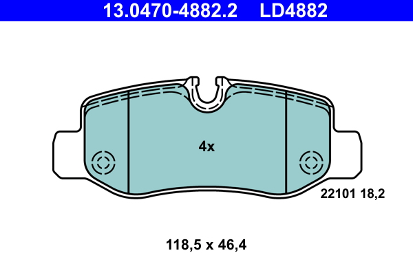 Комплект тормозных колодок, дисковый тормоз   13.0470-4882.2   ATE