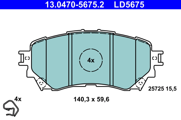 Комплект тормозных колодок, дисковый тормоз   13.0470-5675.2   ATE